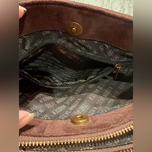 Steve Madden Chocolate Suede Satchel NWT - Picture 11 of 13